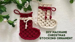 Diy Macrame Christmas Stocking Ornament Easy Macrame Tutorial