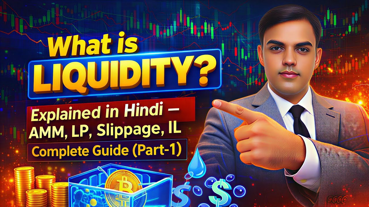 Liquidity क्या होती है? Explained in Hindi — AMM, LP, Slippage, IL | Complete Guide (Part-1)