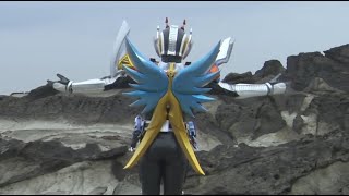 Funny moment by Kamen Rider Den-O Super Climax Form on stage