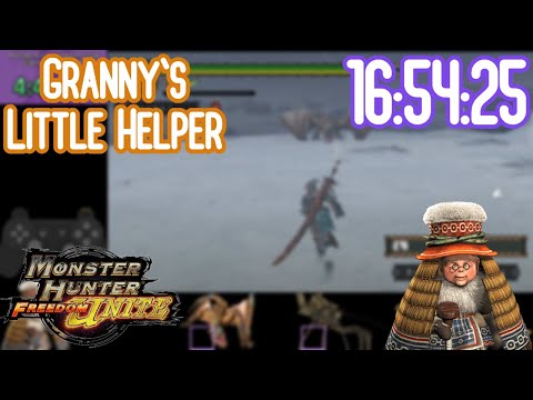 MHFU - "Granny's Little Helper" All Village Elder Quests "Speedrun" - 16:54:25 (Longsword)