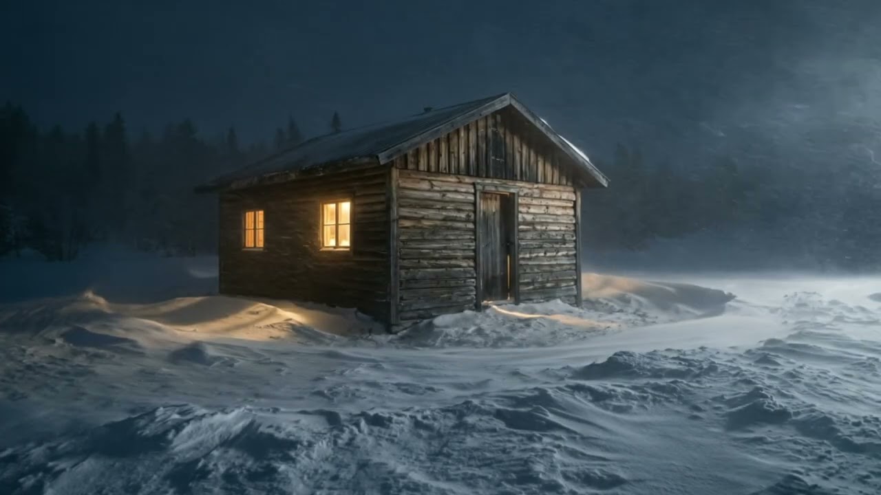 Alone in a Blizzard ❄️ Remote Cabin | 12H Snowstorm Sounds for Sleep