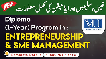 VU Diploma (1-Year) Program in : Entrepreneurship & SME Management