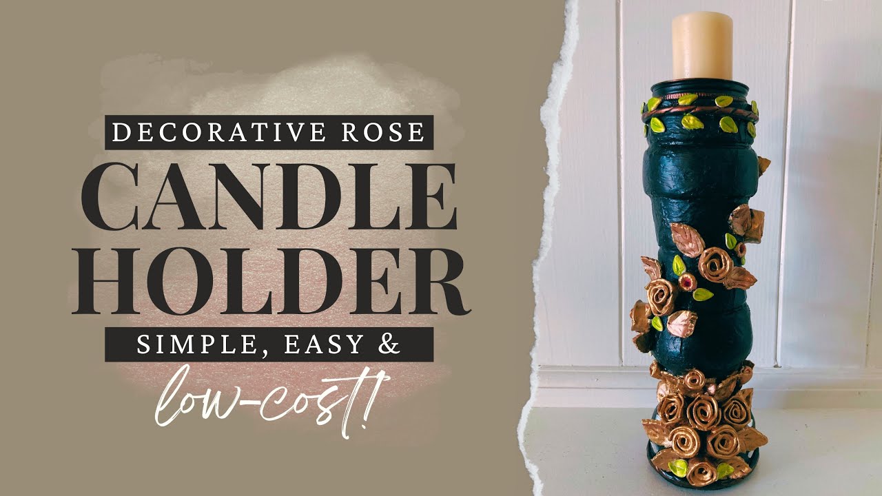 DIY Candle holder made Out of Water Bottle |  Upcycled Rose Candle Holder | Elegant Candle holder |