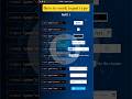 How to work input type,html input type ,#htmltutorial #webdevelopment #html #shorts