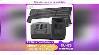 #CTOLITY 1024Wh Portable Power Station UPS Pure Sinve Wave Lifepo4 Battery With 200W Solar Panel