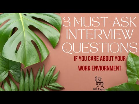 3 Must-Ask Questions to ask in a Job Interview IF you care about your work environment