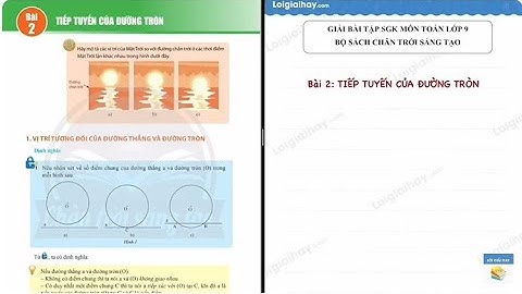 Bài 2 Chương 5: Tiếp tuyến của đường tròn - Toán 9 - Chân trời sáng tạo