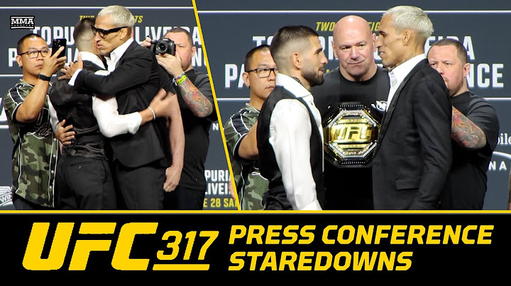 Ilia Topuria and Charles Oliveira Hug Before First UFC 317 Faceoff | MMA Fighting