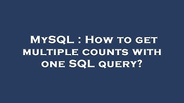 MySQL : How to get multiple counts with one SQL query?