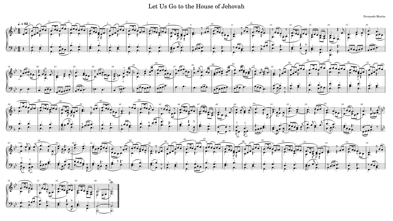 Fernando Martin - Let Us Go to the House of Jehovah (Harpsichord piece in Bb Major)