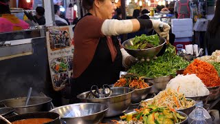 korean mixing food - bibimbap 열무국수, 런닝맨 비빔밥 / korean street food