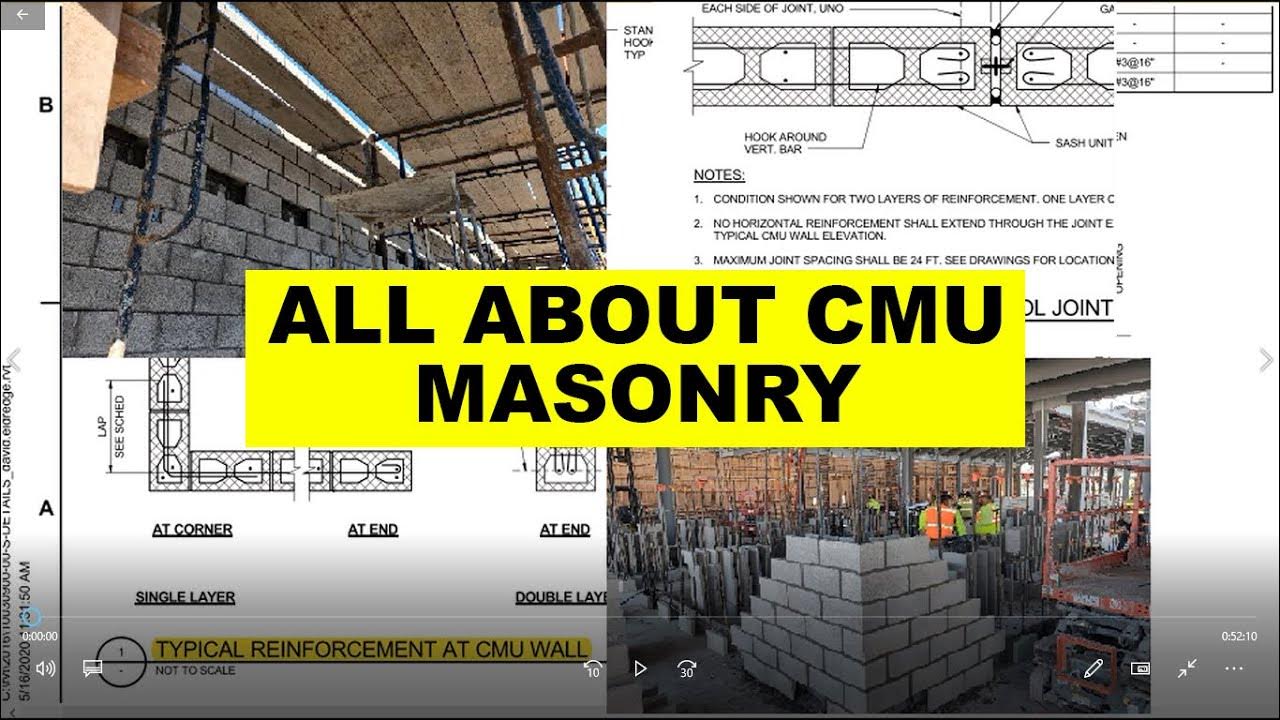 Cmu masonry code requirements drawings review specifications youtube