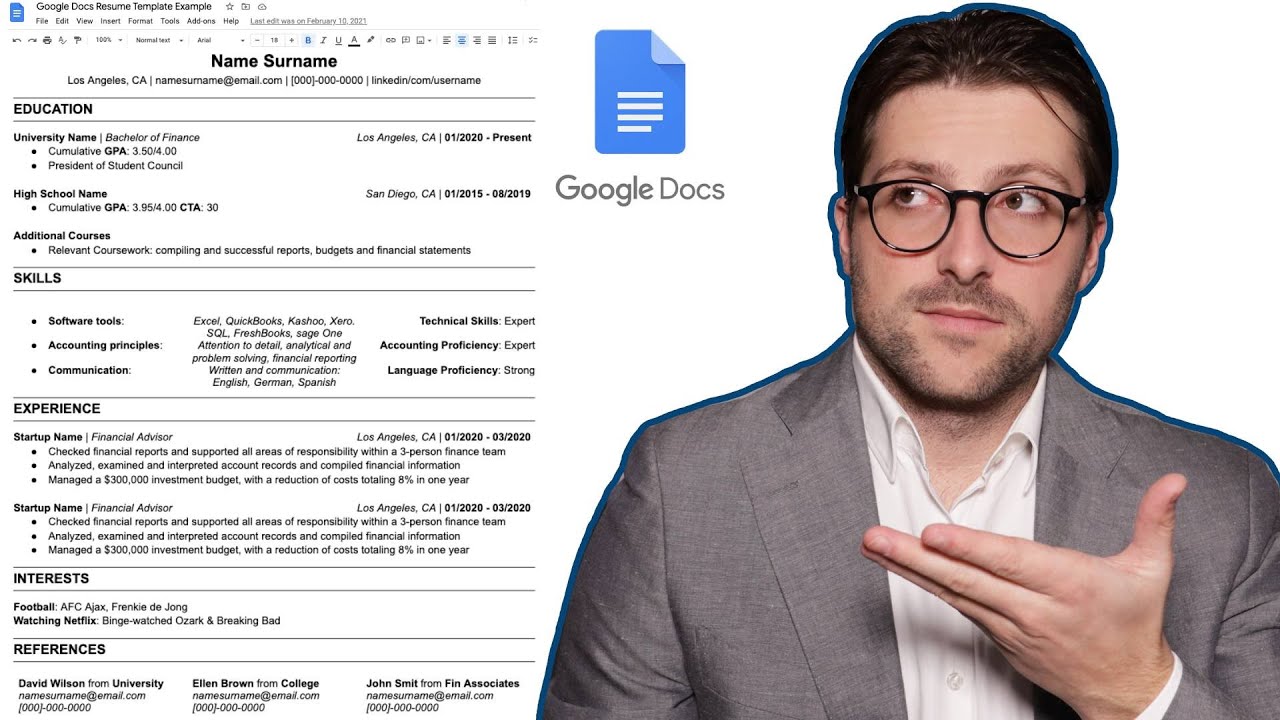 เร ซู เม่ doc  New  How To Make a Free Resume Template In Google Docs (2022)