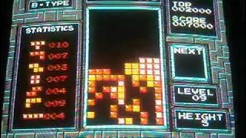 NES Tetris B Mode Level 9 Height 5: No Next Box