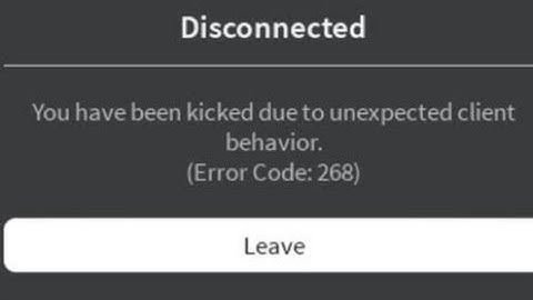 Roblox you have been kicked due to unexpected client behaviour | Fix error code 268 in Roblox