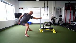 Growing Roots: Squat Stance Crossbody Push Pull Side View