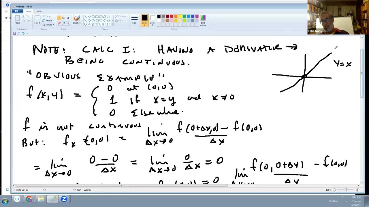 Partial Derivatives and non-continuous functions - YouTube