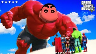 SHINCHAN BECAME EVIL RED HULK AND FIGHT WITH AVENGERS IN GTA 5 | PART 12 | AVENGERS VS EVIL SHINCHAN