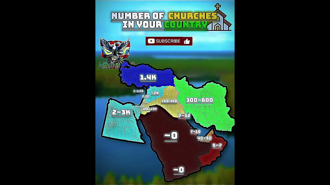 Number of churches in Middle East| No hate #enfemapping #mapping #mapper #europe #geography #viral