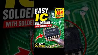 Easy IC Soldering Technique with Soldering Iron | PCB Repair #Shorts #soldering