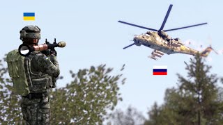Russian Helicopter Gunship Shot Down in Flames | MI-24 Flying tank destroyed by a direct shot