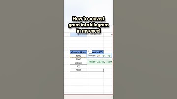 Convert Gram into Kilogram using Ms Excel #microsoftexcel #msexcel  #bpointerviewtutorial