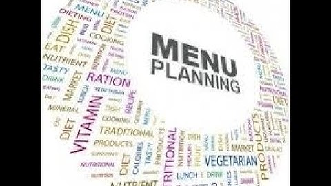 Food Production - Menu Planning