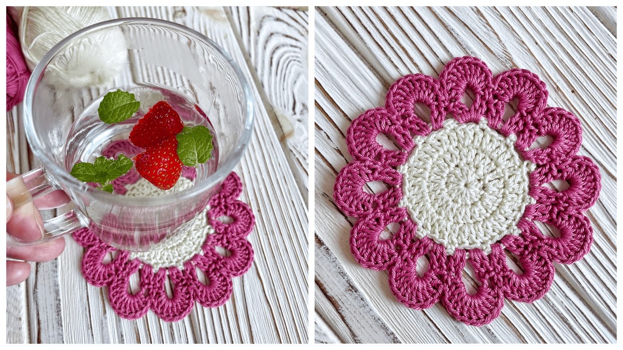Очень быстро и просто Салфетка крюком! Красивая подставка крючком под чашку | CROCHET NAPKIN