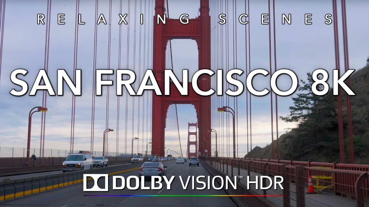 Driving San Francisco California 8K HDR Dolby Vision - Golden Gate to the Presidio