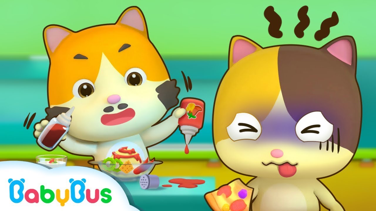 Baby Kitten Creates New Recipes  Cooking Pretend Play  Ice Creams Hamburger Song  BabyBus