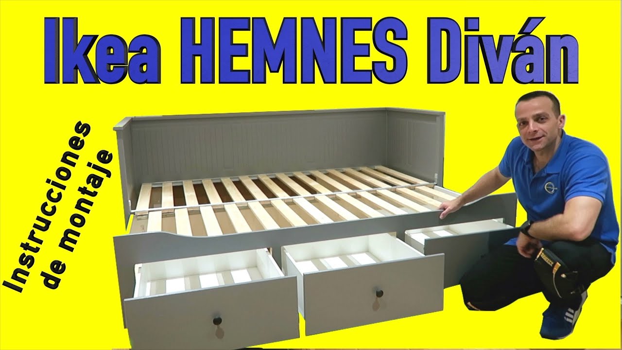Ikea HEMNES Estructura de diván con 3 cajones Instrucciones de montaje ...