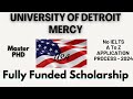 University of detroit mercy usa  complete application process scholarships no ielts no fee 