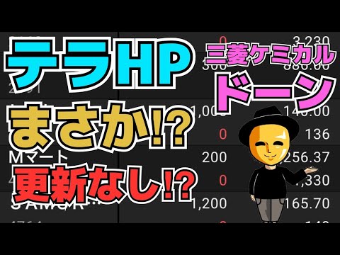 【株投資】『テラ』HP更新まさかの無し⁉どうなる株価!?『東証』システムエラーで完全停止‼『三菱ケミカル』『ドーン』解説⁉【掲示板トレーダー】