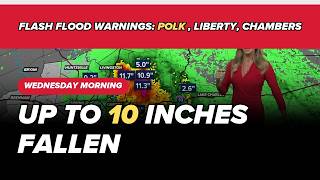 Flash flood warnings issued for Polk, Liberty, Chambers counties Wednesday morning