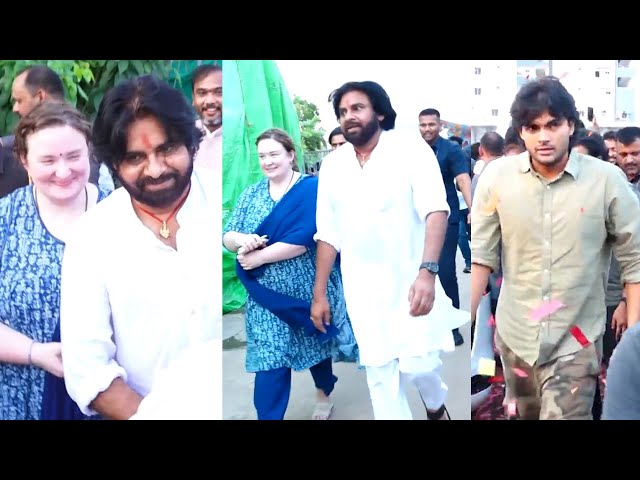 Pawan Kalyan Family | Anna Lezhneva | Akira Nandan | SaiDharamTej | PawanKalyan Winning Celebrations class=