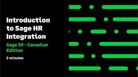 Sage 50 CA - Introduction to Sage HR Integration
