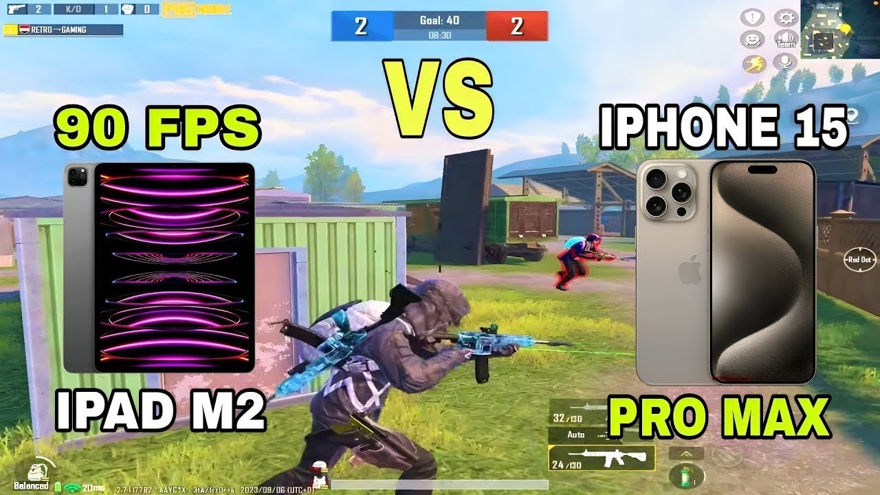 Ipad pro m2 chip 2022 vs iphone 15 pro max 90 fps bgmi tdm gameplay 