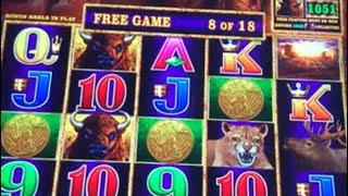 Big Win off Free Spin Bonus on Buffalo Cash Slot Machine - Chasing a Major Jackpot $5 spins