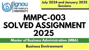 MMPC-003 MBA IGNOU SOLVED ASSIGNMENTS JAN 2025