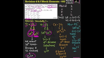 05|d&f Block Elements class 12|d&f  block for NEET|d&f  block for JEE|NEET PYQ with Solution #Shorts