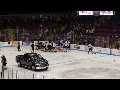 Teddy Bear Toss at Muskegon Lumberjacks’ game