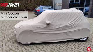 Mini Cooper outdoor car cover with mirror pockets screenshot 2