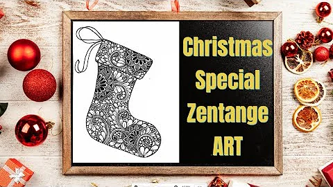 Christmas ornament zentangle art / Christmas special/ how to draw Christmas ornament zentangle art
