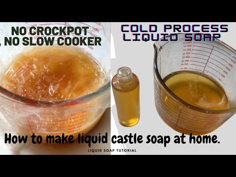 DIY Castile soap// liquid soap making tutorial // cold process liquid soap