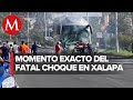 Autobús choca contra 5 vehículos en carretera de Veracruz; hay dos muertos