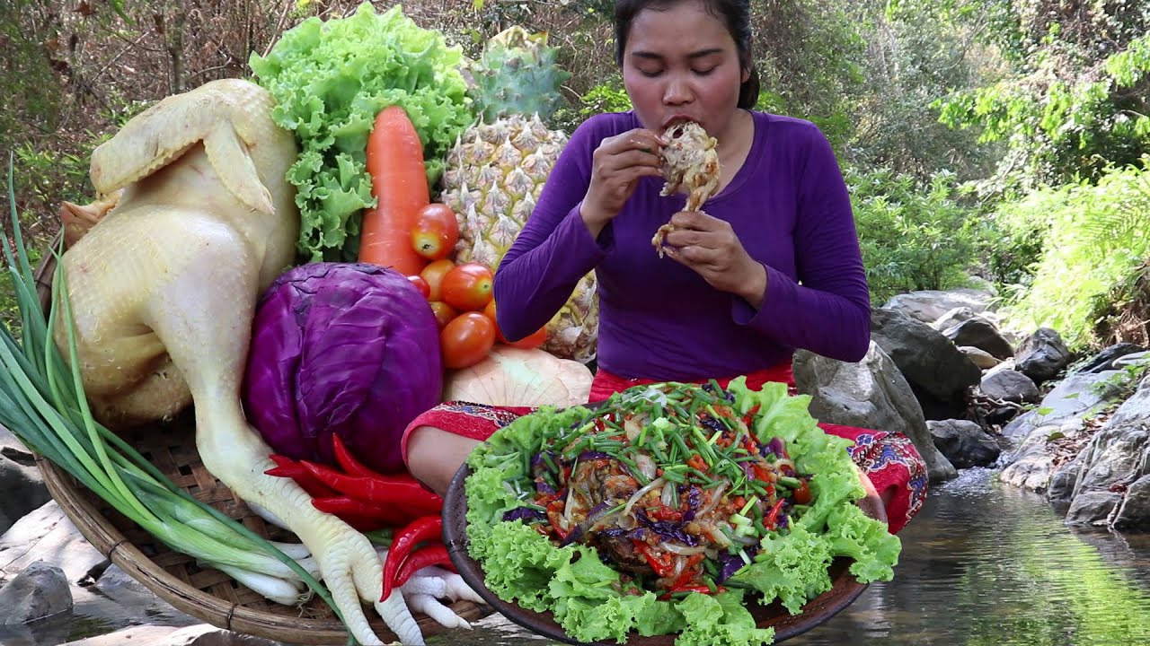How to Cook chicken 3 Taste for Food in the wild Cook chicken & Eat delicious 138 YouTube