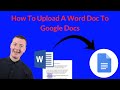 How To Upload A Word Doc To Google Docs