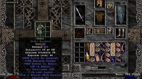 Diablo 2 Making A Smoke (Great Hauberk Example)