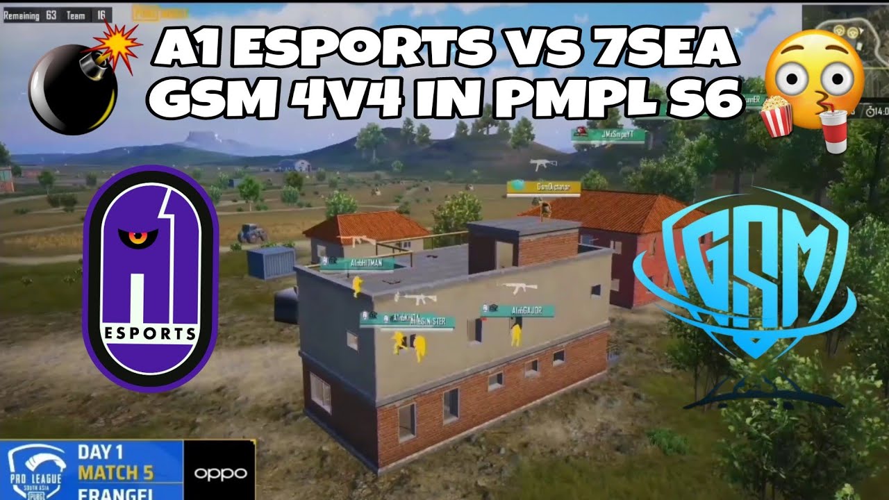 A1 esports vs 7seaGsm 4v4 fight in Pmpl season 6 Day 1
