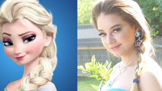 بيسان تحولت أميرة ليوم كامل  Elsa & Disney Cartoon